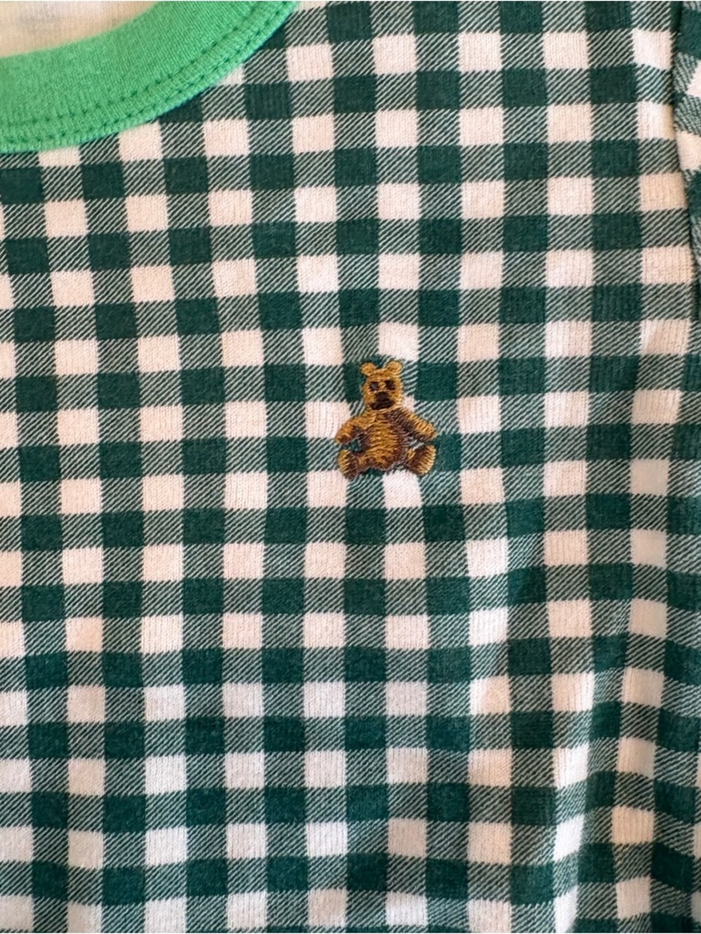 GAP Green and White Gingham Kids Pajama Set - Picture 3 of 4